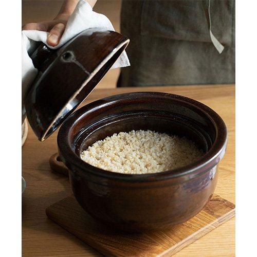 Homeland】信楽焼 米炊き釜 (3~4合) / 飴色 - SHOP ASPLUND Homeland】信楽焼 米炊き釜 (3~4合) / 飴色 - SHOP ASPLUND