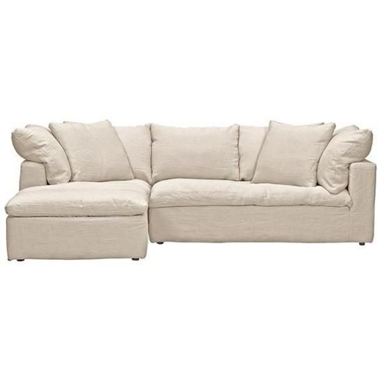 HALOLUSCIOUS CHASE LOUNGE SOFA LHF / WEIGHTY PURE FLAX