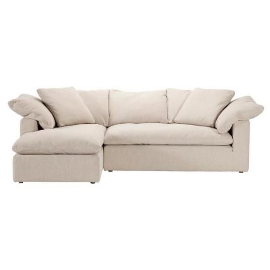 HALOLUSCIOUS CHASE LOUNGE SOFA LHF / WEIGHTY PURE FLAX