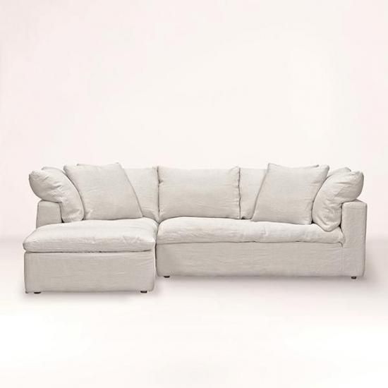 HALOLUSCIOUS CHASE LOUNGE SOFA LHF / WEIGHTY PURE FLAX