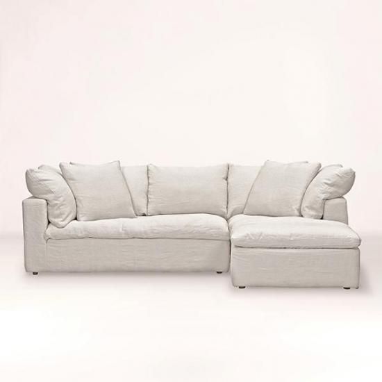 HALOLUSCIOUS CHASE LOUNGE SOFA RHF / WEIGHTY PURE FLAX