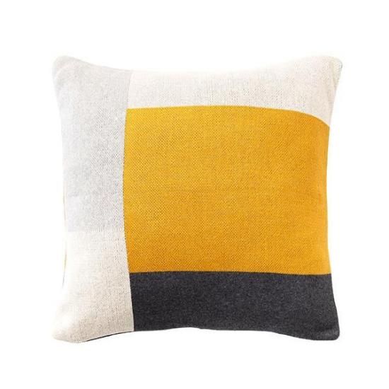Sankara.GOTS KNIT CUSHION COVER / Yellow