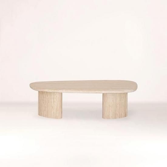 ecruxeTRAVERTINE COFFEE TABLE / low-type