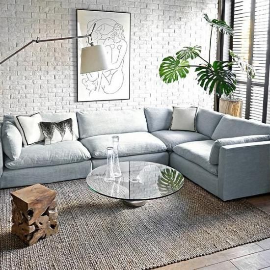 HALO LA JOLA SECTIONAL SET / SAND LINEN BLUE