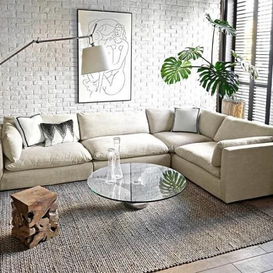 HALO LA JOLA SECTIONAL SET / SAND LINEN FLAX