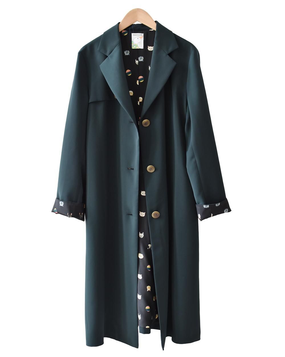 mannine マンナイン 黒コート ネコ