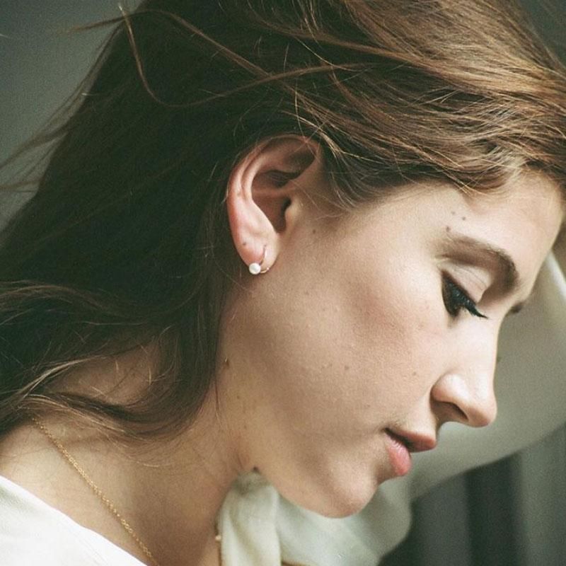 Wolf Circus(ウルフサーカス) ゴールド Swirl Studs パール ピアス