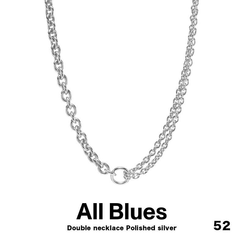 All Blues ダブルチェーン シルバーネックレス 52cm長さは52cm