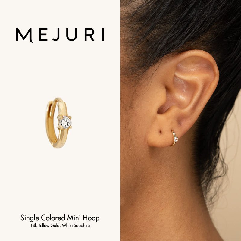 MEJURI(メジュリ) 14Kゴールド シングル COLORED ホワイトサファイヤ