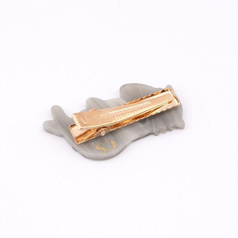 ヘアクリップ　ロブスター　グレー猫 Coucou Suzette】Grey Cat Hair Clip グレーの猫ヘアクリップ