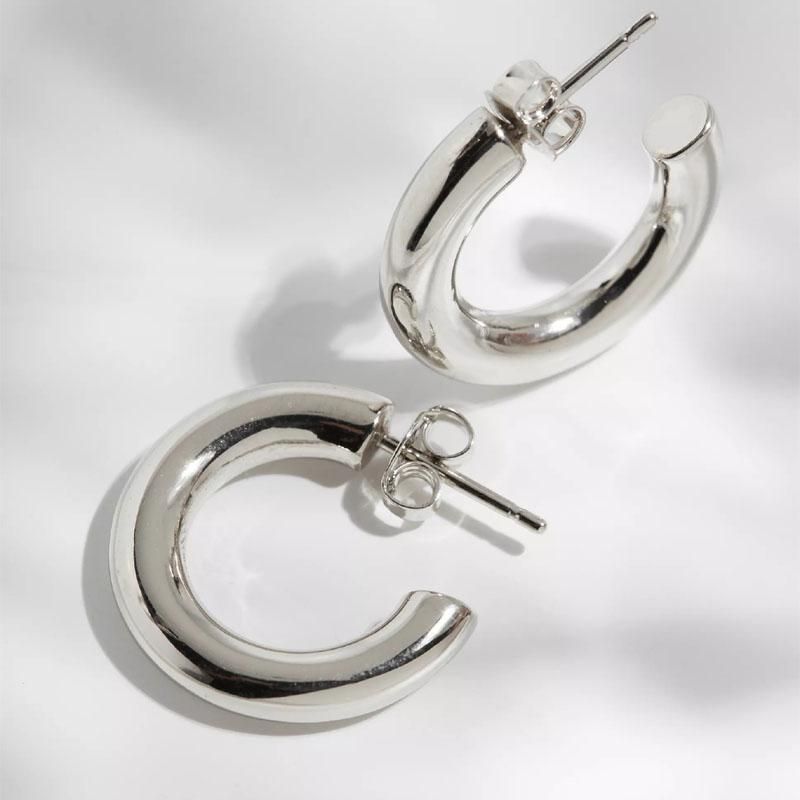 ★パリ発 Louise Damas★ Denise クレオール 幅広 ピアス SILVER org.jpg