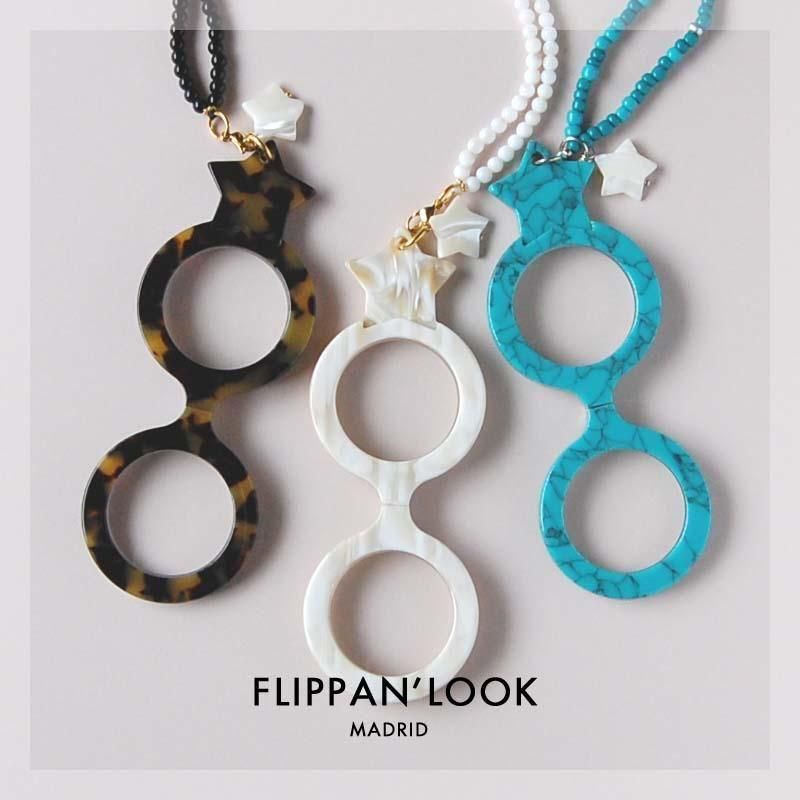 すぐ届く☆FLIPPAN'LOOK ターコイズ スター 星 ペンダントルーペ すぐ届く☆FLIPPAN'LOOK(フリッパンルック) ホワイトベージュ