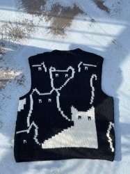 Macmahon Knit 別注 Vest/Cat-Black