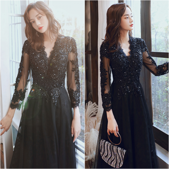 ドレス 舞台女優 ドラマティック ロング丈 贅沢 手仕事 スパンコール刺繍 注目 レースアップ 背中見せ 美しい 結婚式 二次会 お呼ばれ - 全商品送料無料♪ EDIITA エディータ