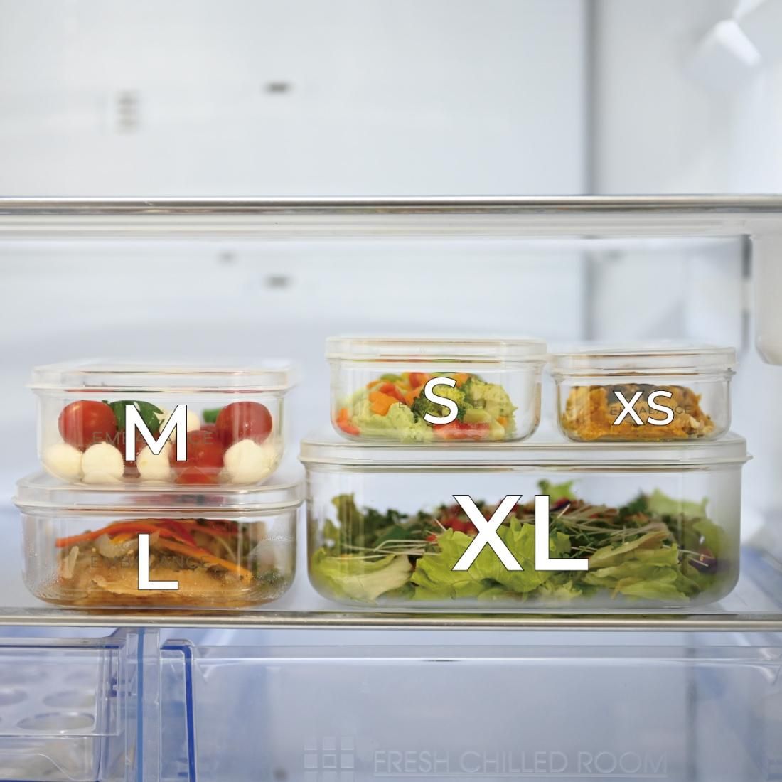 Amazon｜エンバランス 食品保存 容器 クリアコンテナ セット  (XS(380ml)×2/M(920ml)×1/保存袋(大)×1/保存袋(小)×1) 日本製 エンバランス容器 クリア 透明 味噌  食品の小分け保存に｜保存容器・キャニスター オンライン通販