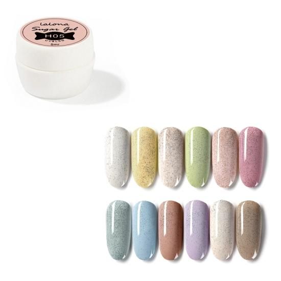 LALONA] Newシュガージェル (5ml) (全12色) 砂ジェル、大理石