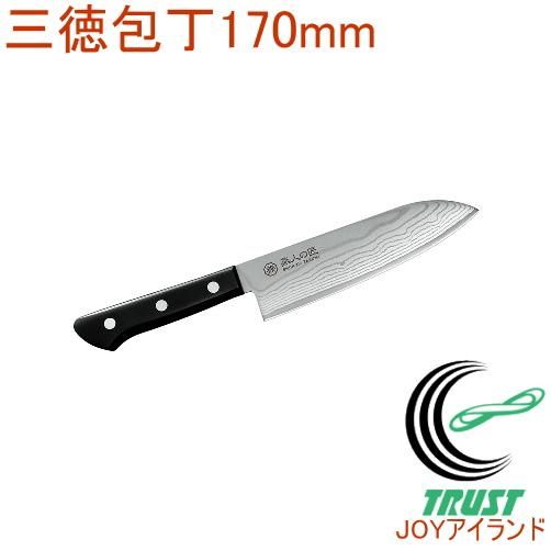 燕人の匠 霞流し 三徳包丁 170mm （ETK-1500）匠の技が冴え渡る、優雅