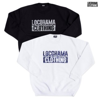 【送料無料】LOCOHAMA CLOTHING CREWNECK SWEAT【WHITE/BLACK】