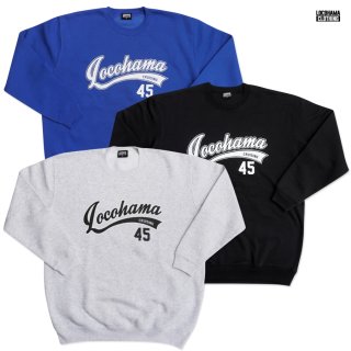 【送料無料】LOCOHAMA CLOTHING CREWNECK SWEAT【GRAY/BLACK/BLUE】