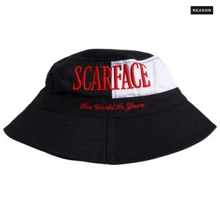 ̵REASON CLOTHING  SCARFACE LOGO BUCKEET HATBLACK