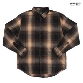 ̵SHAKA WEAR PLAID FLANNEL SHIRTSBROWN