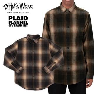 ̵SHAKA WEAR PLAID FLANNEL SHIRTSBROWN