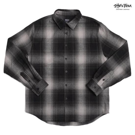 SHAKA WEAR PLAID FLANNEL SHIRTS BLACK INDOOR CLASS OFFICIAL ONLINE STORE