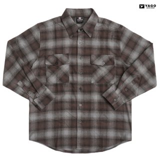 ̵YAGO FLANNEL L/S SHIRTSGRAYBROWN