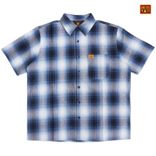 ̵FB COUNTY CHECKER FLANNEL S/S SHIRTNAVYWHITE