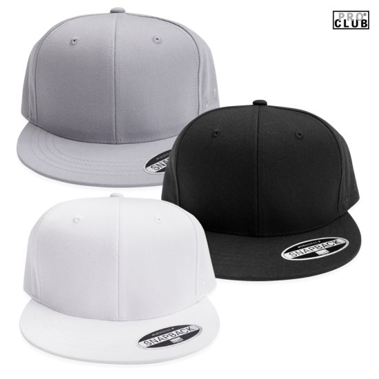 PRO CLUB PLAIN SNAPBACK CAP【WHITE/BLACK/GRAY】 - INDOOR CLASS