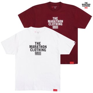【送料無料】THE MARATHON CLOTHING LIMITED TMC STACK Tシャツ【WHITE/BURGUNDY】