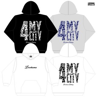 ̵LOCOHAMA CLOTHING PULLOVER HOODIEWHITE/BLACK/GRAY