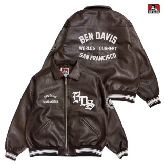 <img class='new_mark_img1' src='https://img.shop-pro.jp/img/new/icons20.gif' style='border:none;display:inline;margin:0px;padding:0px;width:auto;' />SALE30%OFF̵BEN DAVIS FAUX LEATHER FLIGHT JACKETBROWN