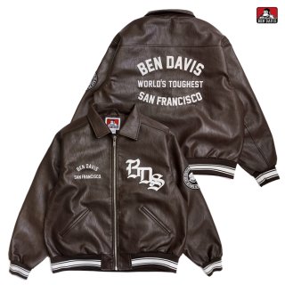 <img class='new_mark_img1' src='https://img.shop-pro.jp/img/new/icons20.gif' style='border:none;display:inline;margin:0px;padding:0px;width:auto;' />軻̵BEN DAVIS FAUX LEATHER FLIGHT JACKETBROWN