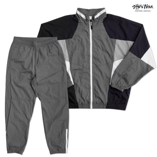 送料無料】SHAKA WEAR NYLON TRACK SET UP【GRAY】 - INDOOR CLASS