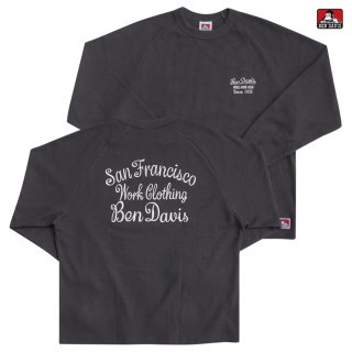 【送料無料】BEN DAVIS WAFFLE L/S Tシャツ【BLACK】