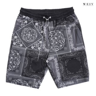 ̵WEIV PAISLEY SHORTSBLACK