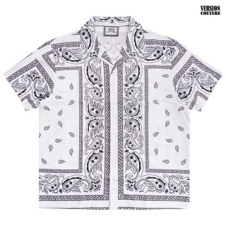 ̵VERSION COUTURE PAISLEY S/S OPEN SHIRTSWHITE