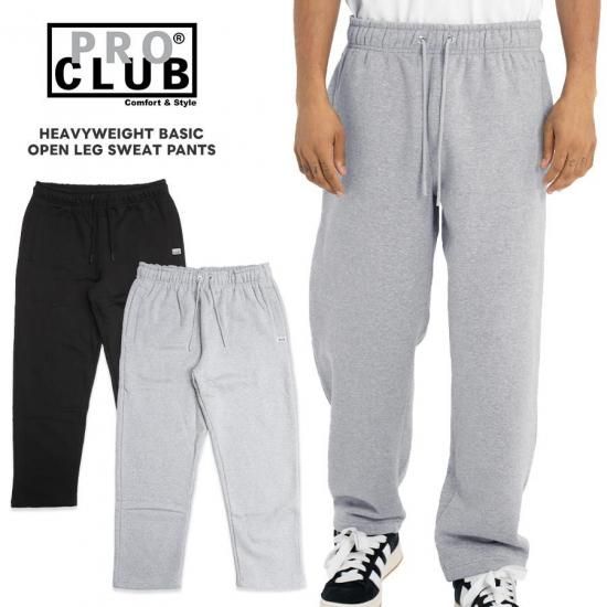 送料無料】PRO CLUB HEAVYWEIGHT BASIC OPEN LEG SWEAT PANTS