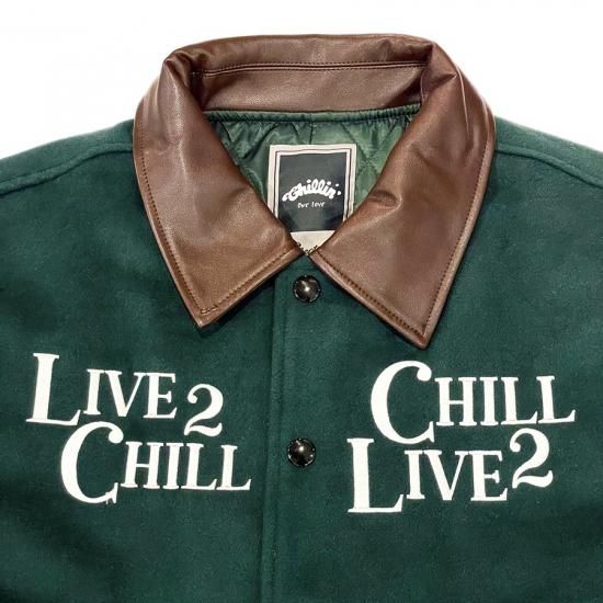 送料無料】CHILLIN LIVE 2 CHILL CHILL 2 LIVE STADIUM JACKET【GREEN