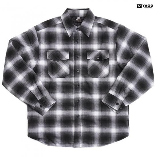 YAGO FLANNEL QUILTING JACKET BLACK WHITE INDOOR CLASS OFFICIAL ONLINE STORE