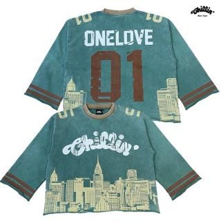 ̵CHILLIN NEW YORK CROPPED LONG SLEEVE SHIRTSGREEN
