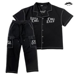 ☆状態良好/ALLOWED TO UNFOLD/セットアップ☆ Shredded Seam Drop Neck Shirt Overdeyed Pink