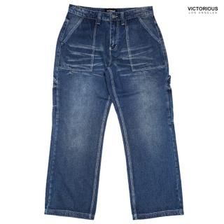 <img class='new_mark_img1' src='https://img.shop-pro.jp/img/new/icons20.gif' style='border:none;display:inline;margin:0px;padding:0px;width:auto;' />50%OFF̵VICTORIOUS LA BAGGY CARPENTER DENIM PANTSINDIGO BLUE