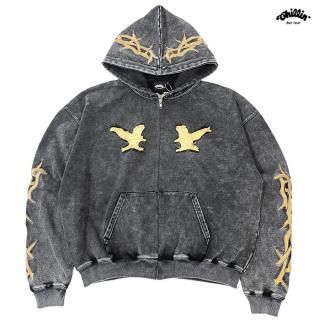 ̵CHILLIN EAGLE PIGMENT ZIP HOODIEVINTAGE BLACK