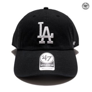 ̵'47 CLEAN UP LOS ANGELES DODGERS STRAPBACK CAPBLACKWHITE