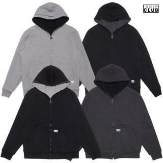 ̵PRO CLUB HEAVYWEIGHT BASIC REVERSIBLE THERMAL ZIP UP HOODIEBLACKGRAY/CHACOALBLACK