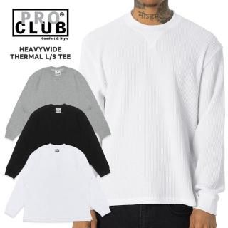 ̵PRO CLUB HEAVYWIDE THERMAL L/S TġWHITE/BLACK/GRAY