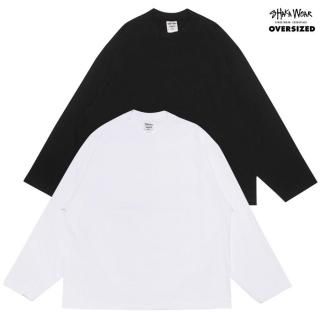 ̵SHAKA WEAR 7.5 OZ MAX HEAVYWEIGHT OVERSIZED L/S TġWHITE/BLACK