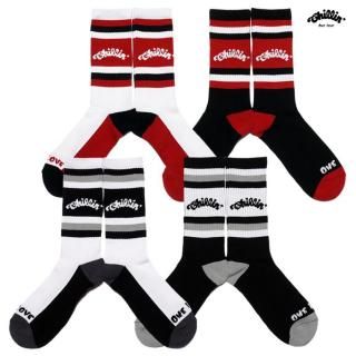 【メール便対応】CHILLIN LOGO SOCKS【BLACK/WHITE/RED】